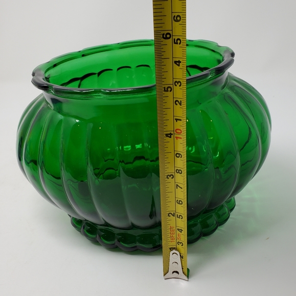 A.L.R. Co. Green Glass Vase Bowl - Picture 8 of 9
